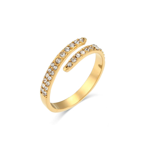 Wholesale Jewelry Stainless Steel Geometric Open Ring For Women 18K Gold Plated