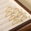 Wholesale Jewelry Stainless Steel Geometric Open Ring For Women With Electroplating And Zircon Inlay