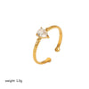 Wholesale Jewelry Stainless Steel Geometric Open Ring For Women With Electroplating And Zircon Inlay