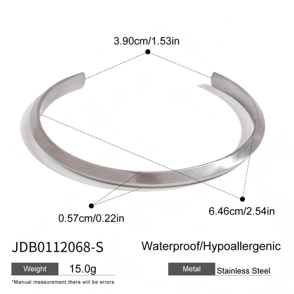 Wholesale Jewelry Stainless Steel Geometric Original Design Electroplated Open Bracelet