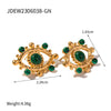 Wholesale Jewelry Stainless Steel Geometric Peacock Pendant And Devil Eye Earrings Electroplating Women's Accessories Retro Light Luxury Style