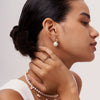 Wholesale Jewelry Stainless Steel Geometric Pearl Earrings With Electroplating For Women Natural Style