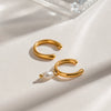 Wholesale Jewelry Stainless Steel Geometric Pendant Ear Clip Earrings Electroplated