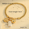 Wholesale Jewelry Stainless Steel Geometric Pendant Necklace And Bracelet With Electroplating For Women