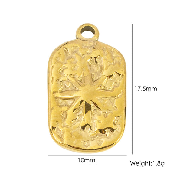 Wholesale Jewelry Stainless Steel Geometric Pendant With Natural Stone And Furnace Electroplating