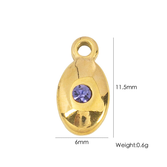 Wholesale Jewelry Stainless Steel Geometric Pendant With Natural Stone And Furnace Electroplating