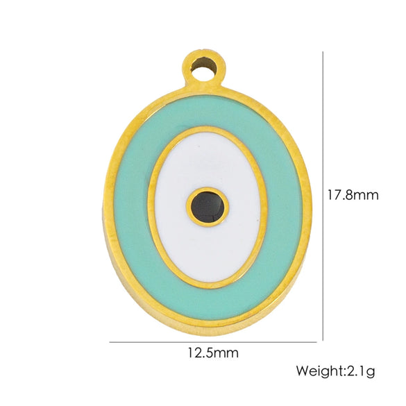 Wholesale Jewelry Stainless Steel Geometric Pendant With Natural Stone And Furnace Electroplating