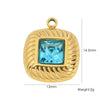 Wholesale Jewelry Stainless Steel Geometric Pendant With Natural Stone And Furnace Electroplating