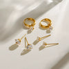 Wholesale Jewelry Stainless Steel Geometric Plain Ring Earrings Electroplated For Women