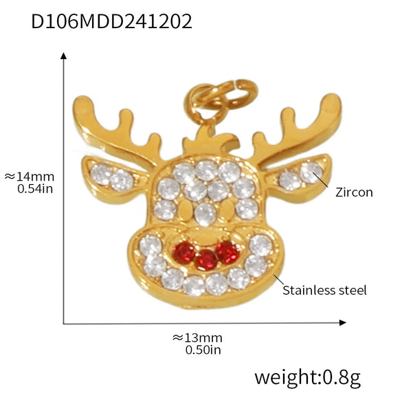 Wholesale Jewelry 316L Stainless Steel Geometric Plant Flowers Style Electroplating Pendant