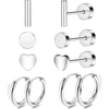Wholesale Jewelry Stainless Steel Geometric Plant Flowers Style Electroplating Stud Earrings
