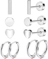 Wholesale Jewelry Stainless Steel Geometric Plant Flowers Style Electroplating Stud Earrings