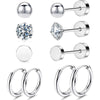 Wholesale Jewelry Stainless Steel Geometric Plant Flowers Style Electroplating Stud Earrings