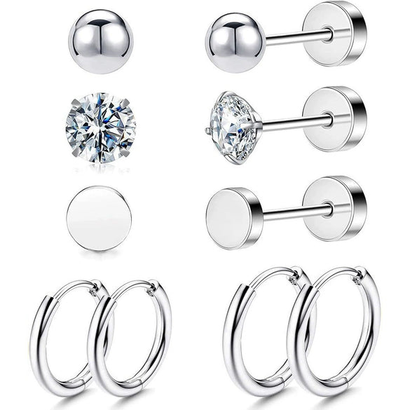 Wholesale Jewelry Stainless Steel Geometric Plant Flowers Style Electroplating Stud Earrings