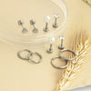Wholesale Jewelry Stainless Steel Geometric Plant Flowers Style Electroplating Stud Earrings