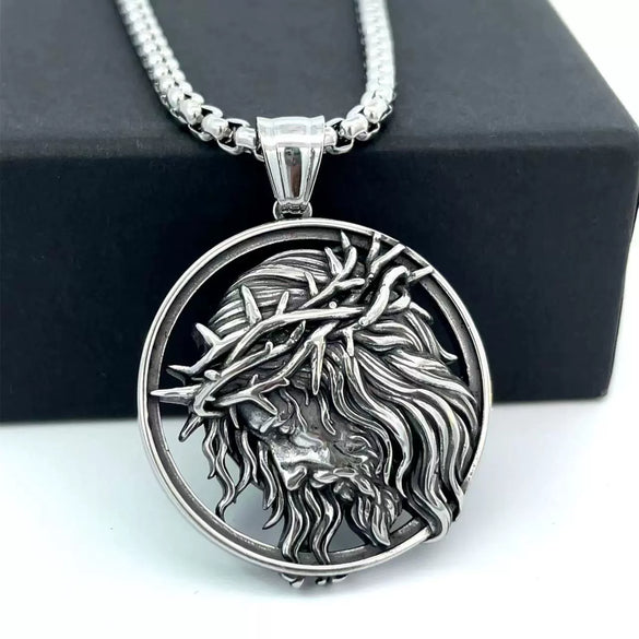 Wholesale Jewelry Stainless Steel Geometric Polishing Pendant Necklace Ancient Greek Mythology Belief Series