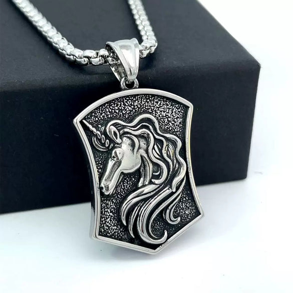 Wholesale Jewelry Stainless Steel Geometric Polishing Pendant Necklace Ancient Greek Mythology Belief Series