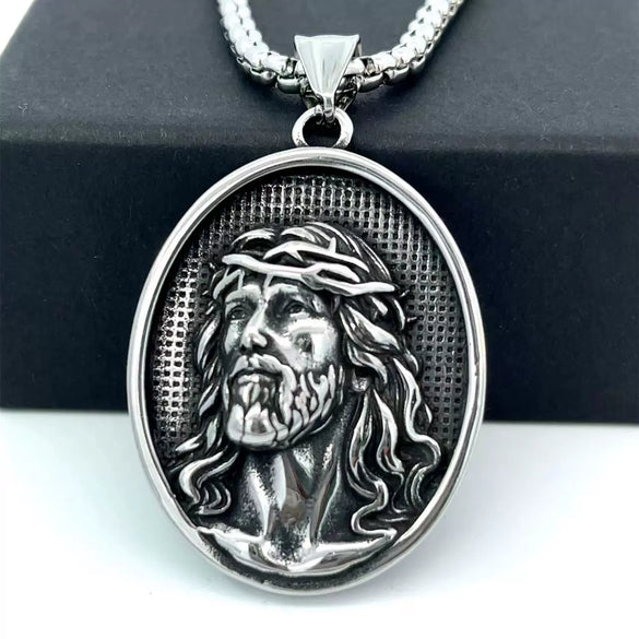 Wholesale Jewelry Stainless Steel Geometric Polishing Pendant Necklace Ancient Greek Mythology Belief Series