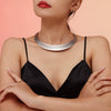 Wholesale Jewelry 316L Stainless Steel Geometric Punk Opening Necklace With Electroplating