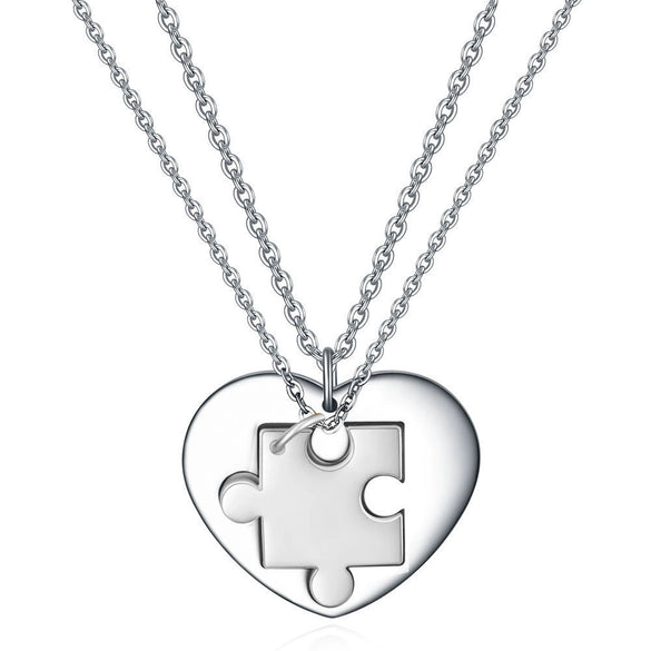 Wholesale Jewelry Stainless Steel Geometric Puzzle Pendant Necklace For Couple With Electroplating Ochain