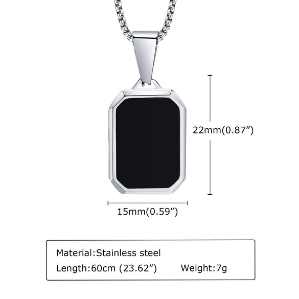 Wholesale Jewelry Stainless Steel Geometric Rectangular Turquoise Tiger Eye Lapis Pendant Necklace For Men Electroplated