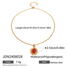 Wholesale Jewelry Stainless Steel Geometric Red Agate Electroplated Necklace And Earrings For Women