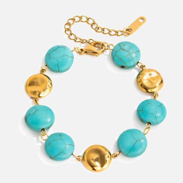 Wholesale Jewelry Stainless Steel Geometric Retro Style Electroplated Women's Bracelet