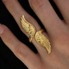 Wholesale Jewelry Stainless Steel Geometric Retro Style Peace Wings Ring