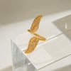 Wholesale Jewelry Stainless Steel Geometric Retro Style Peace Wings Ring