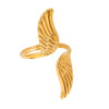 Wholesale Jewelry Stainless Steel Geometric Retro Style Peace Wings Ring