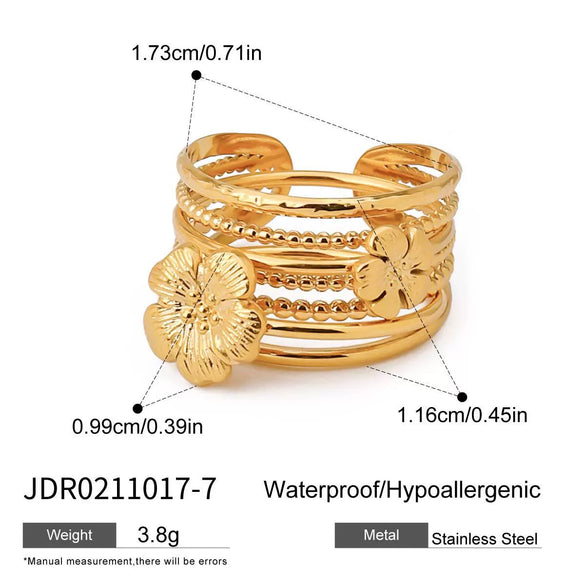 Wholesale Jewelry Stainless Steel Geometric Ring Electroplating For Women