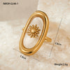 Wholesale Jewelry Stainless Steel Geometric Ring Light Luxury Style Electroplated For Women