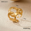 Wholesale Jewelry Stainless Steel Geometric Ring Light Luxury Style Electroplated For Women