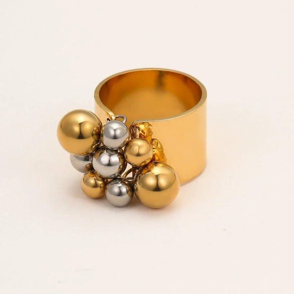 Wholesale Jewelry Stainless Steel Geometric Ring Light Luxury Style Electroplated For Women