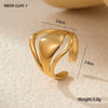 Wholesale Jewelry Stainless Steel Geometric Ring Light Luxury Style Electroplated For Women