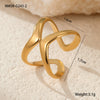 Wholesale Jewelry Stainless Steel Geometric Ring Light Luxury Style Electroplated For Women