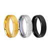 Wholesale Jewelry Stainless Steel Geometric Ring Sand Surface Vacuum Plating