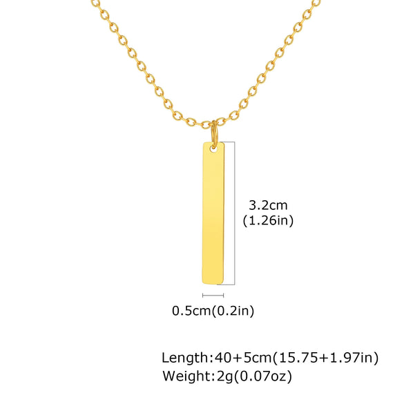 Wholesale Jewelry Stainless Steel Geometric Rose Gold Plated Long Necklace For Women