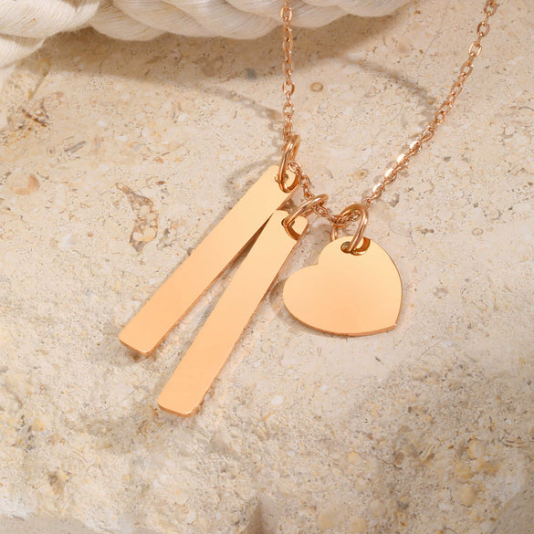 Wholesale Jewelry Stainless Steel Geometric Rose Gold Plated Long Necklace For Women