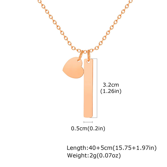 Wholesale Jewelry Stainless Steel Geometric Rose Gold Plated Long Necklace For Women