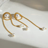 Wholesale Jewelry Stainless Steel Geometric Snake Chain Tassel Earrings Electroplating For Women