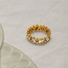 Wholesale Jewelry Stainless Steel Geometric Specialshaped White Zircon Ring And Necklace With Electroplating