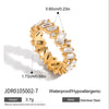 Wholesale Jewelry Stainless Steel Geometric Specialshaped White Zircon Ring And Necklace With Electroplating