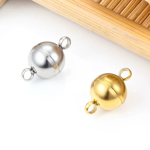 Wholesale Jewelry Stainless Steel Geometric Spherical Magnet Buckle For Necklace Bracelet Eardrop