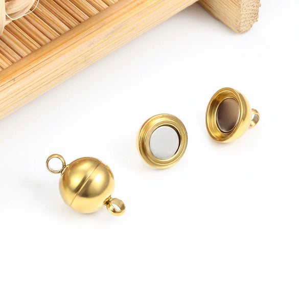 Wholesale Jewelry Stainless Steel Geometric Spherical Magnet Buckle For Necklace Bracelet Eardrop