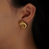 Wholesale Jewelry Stainless Steel Geometric Spiral Conchshaped Electroplated Cool Style Women's Earrings