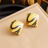 Wholesale Jewelry Stainless Steel Geometric Square Gold Plated Electroplated Ring Earring Necklace Set For Women