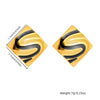 Wholesale Jewelry Stainless Steel Geometric Square Gold Plated Electroplated Ring Earring Necklace Set For Women