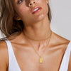 Wholesale Jewelry Stainless Steel Geometric Square Star Hollow Double Pendant Necklace Electroplated For Women
