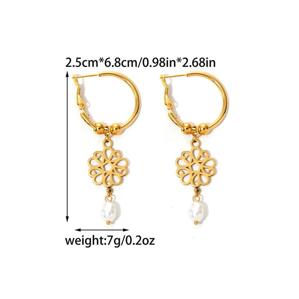 Wholesale Jewelry Stainless Steel Geometric Star Shape Electroplating Tassel Earrings For Women